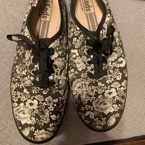 Black & White Floral Keds